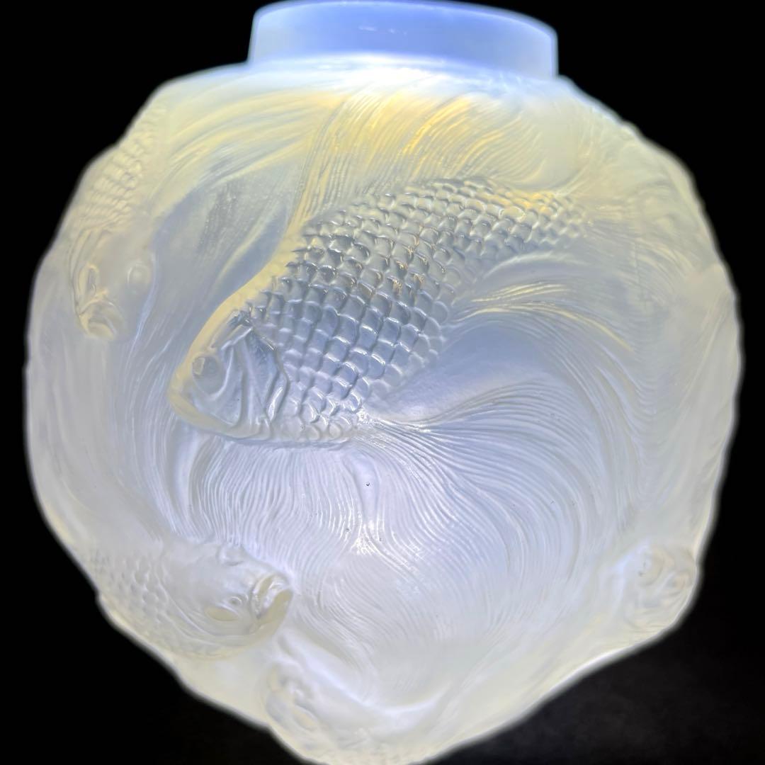 専用1920年頃　ルネ・ラリックFORMOSEウランガラス花瓶　高さ約17.5㎝