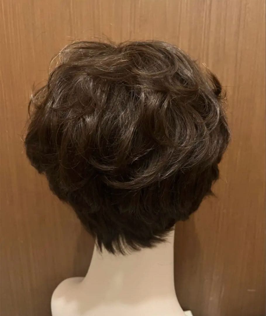 はるきち様☆気品人毛100% つむじ部分手植え ショートウィッグN890