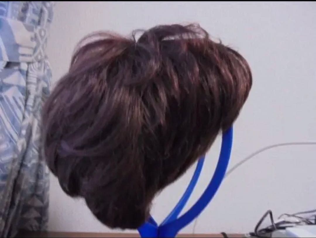 はるきち様☆気品人毛100% つむじ部分手植え ショートウィッグN890