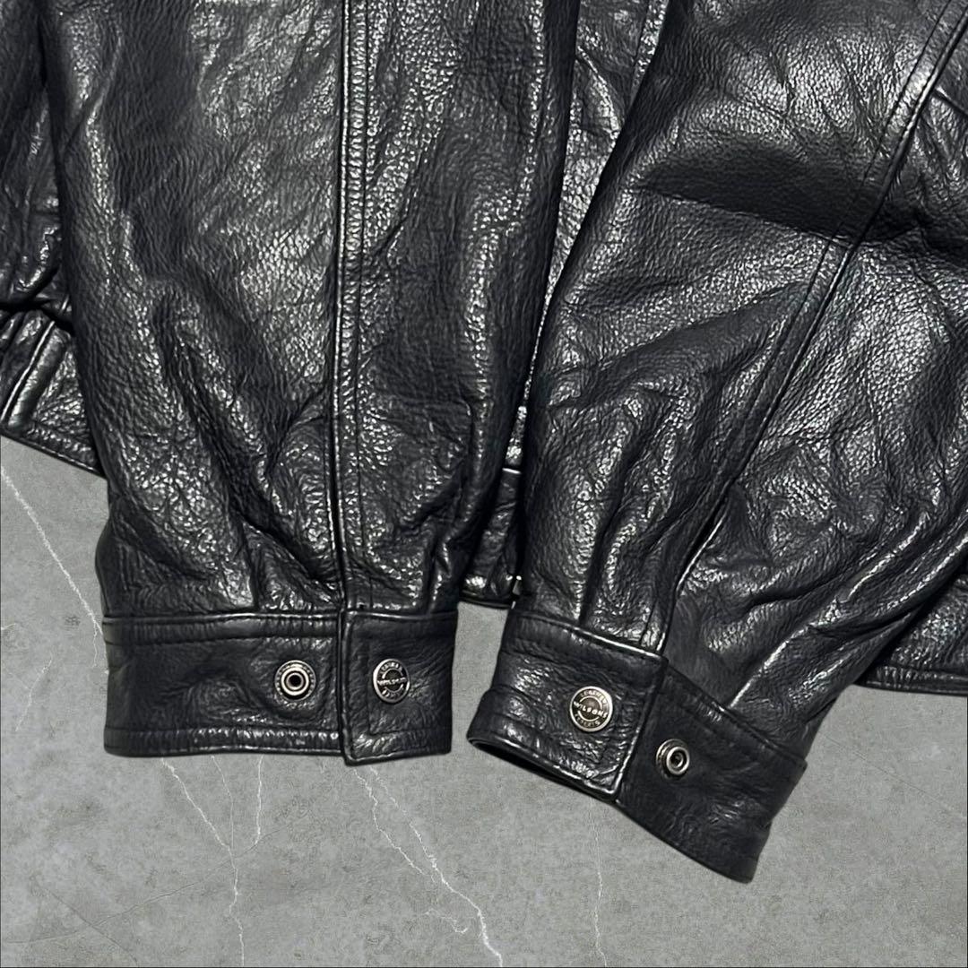 WILSONS本革ハーレーカスタム刺繍イーグルワッペンレザージャケットL古着