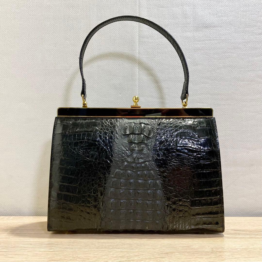 本物　カイマンクロコダイル　ハンドバッグ