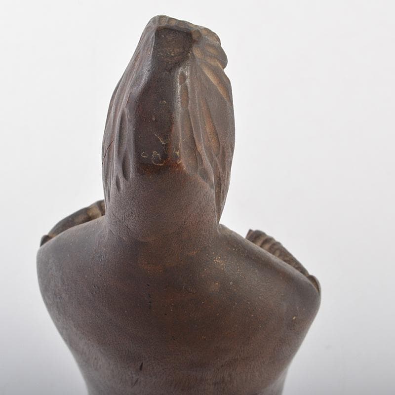 仏教美術　木彫　観音菩薩立像　仏像　在銘　高さ約31cm　時代箱付　MR7171