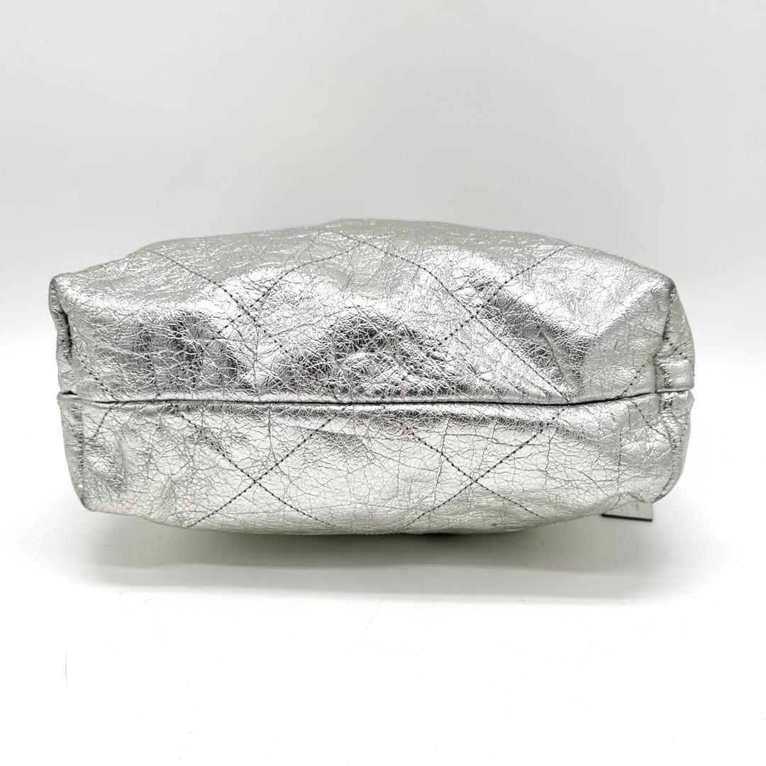 【美品】MARCO MASI チェーンショルダーバッグ キルティング シルバー