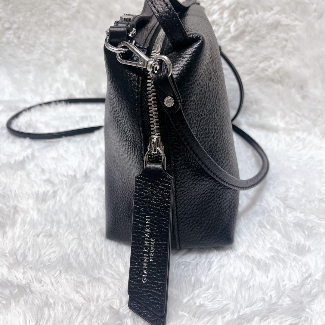 極美品✨現行✨ジャンニキャリーニ ショルダー ハンド バッグ 2way ブラック