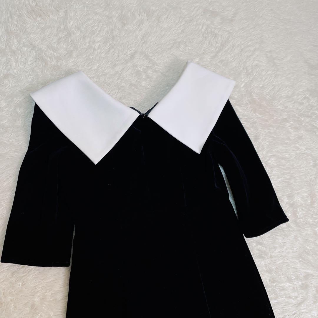 Leja アシンメトリービックカラー　ベロア　マーメイドワンピース　ドレス　S