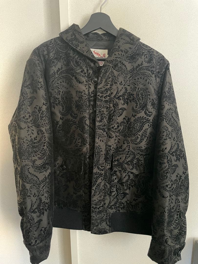 CALEE／キャリー ペイズリー ジャケット 黒 キルティング Lサイズ