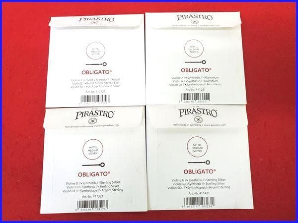 美品 オブリガード OBLIGATO バイオリン弦セット E/A/D/G 4/4