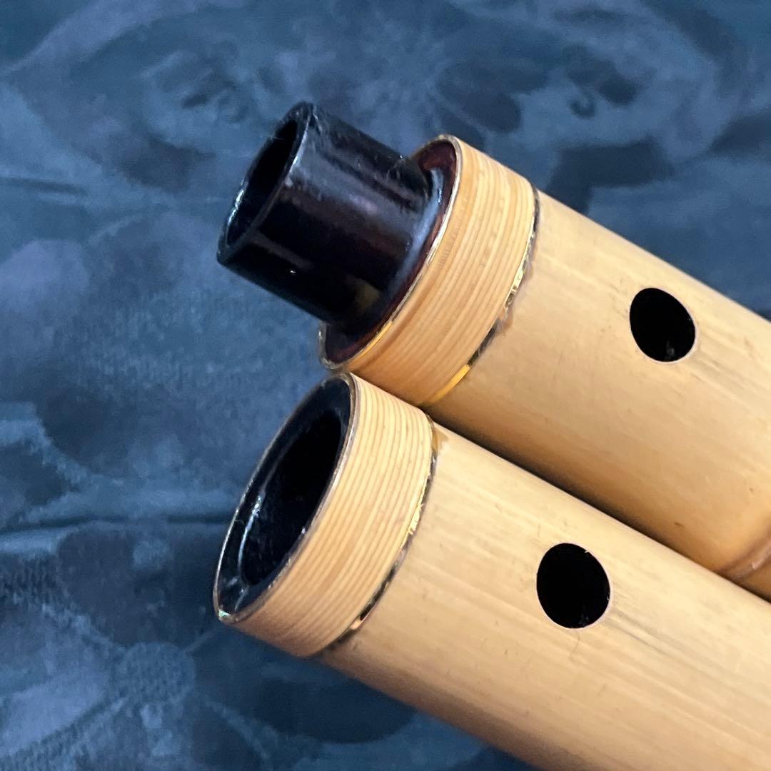 尺八 琴古流 在銘 2印 1尺8寸管 中継ぎ籐巻き 金三線 【音出し確認済み】