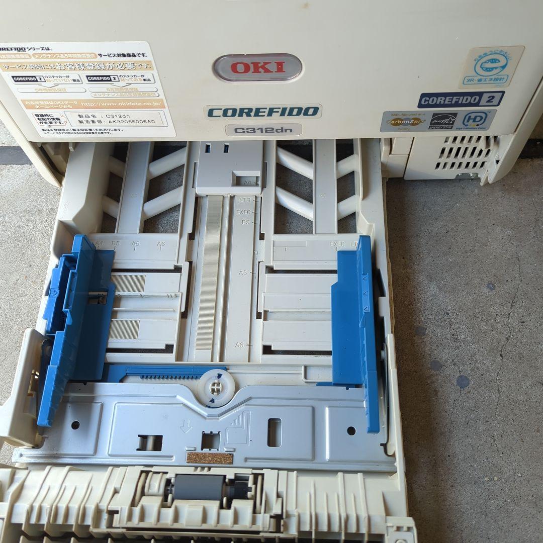 通電OK OKIレーザープリンタ C312dn 電源コードと予備トナー有