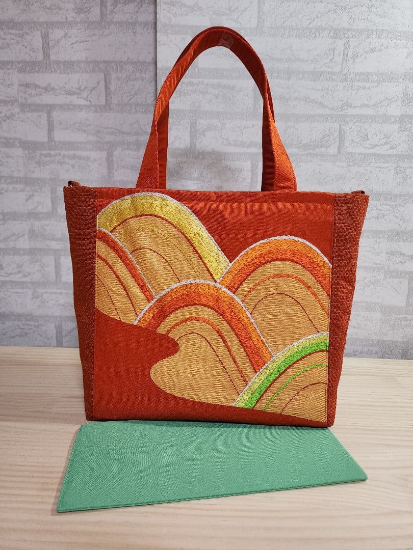 ❤プリン❤ ハンドメイド バッグ ポーチ オレンジ 和装用バッグ