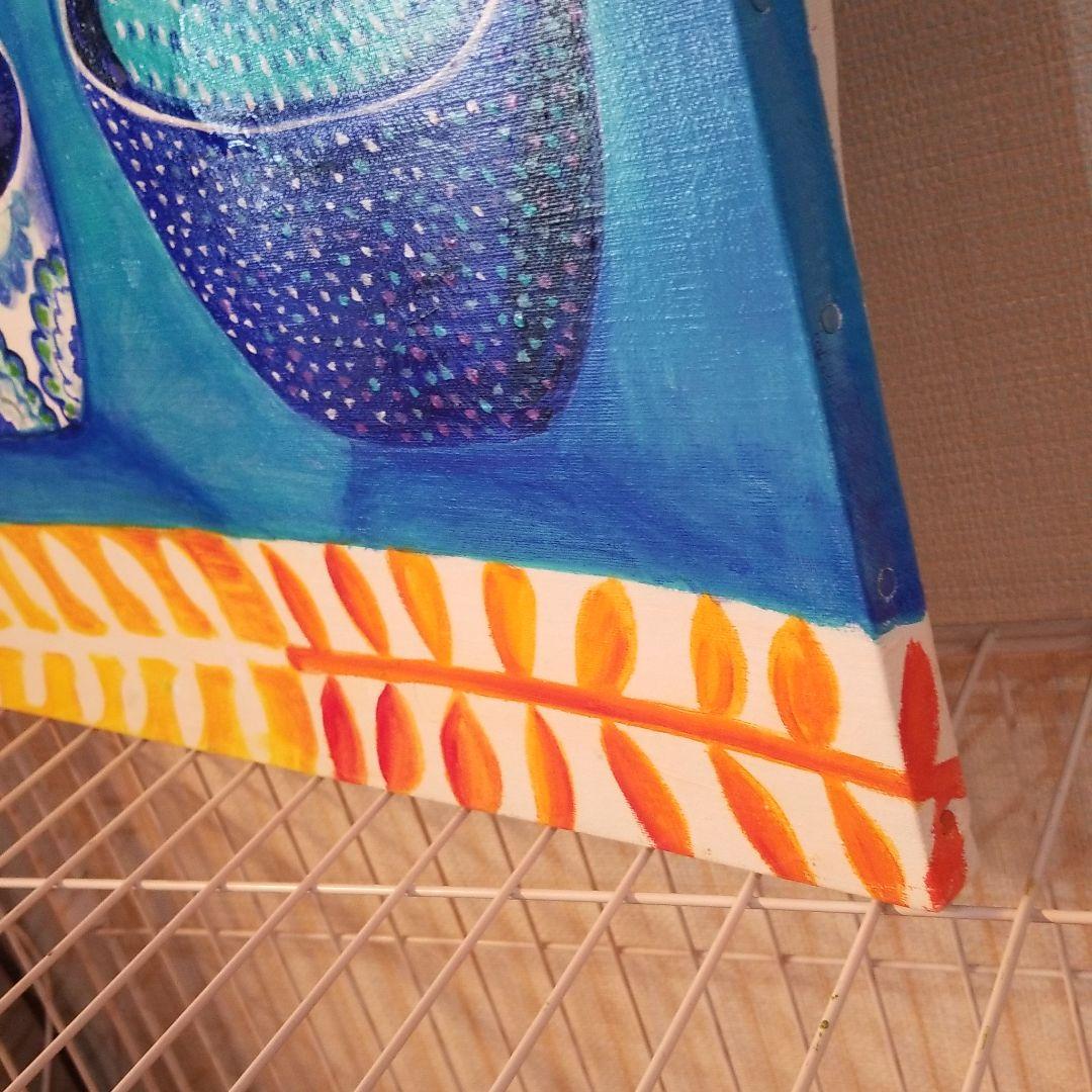 油絵　はち　小鳥さんのかくれんぼ　その１　かくれる鳥