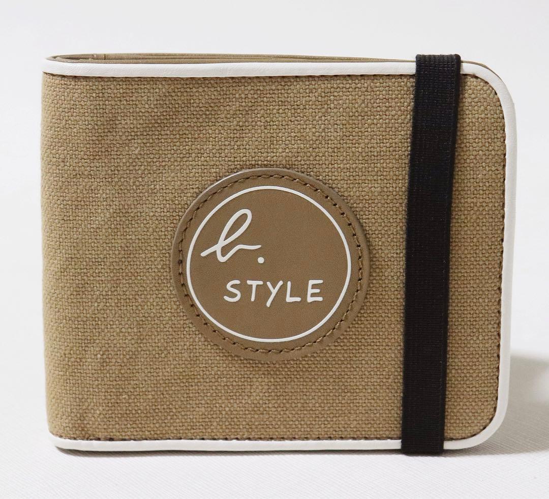 《アニエスベー》箱付新品 軽量 コットンレザーコンビ 2つ折り財布 ウォレット