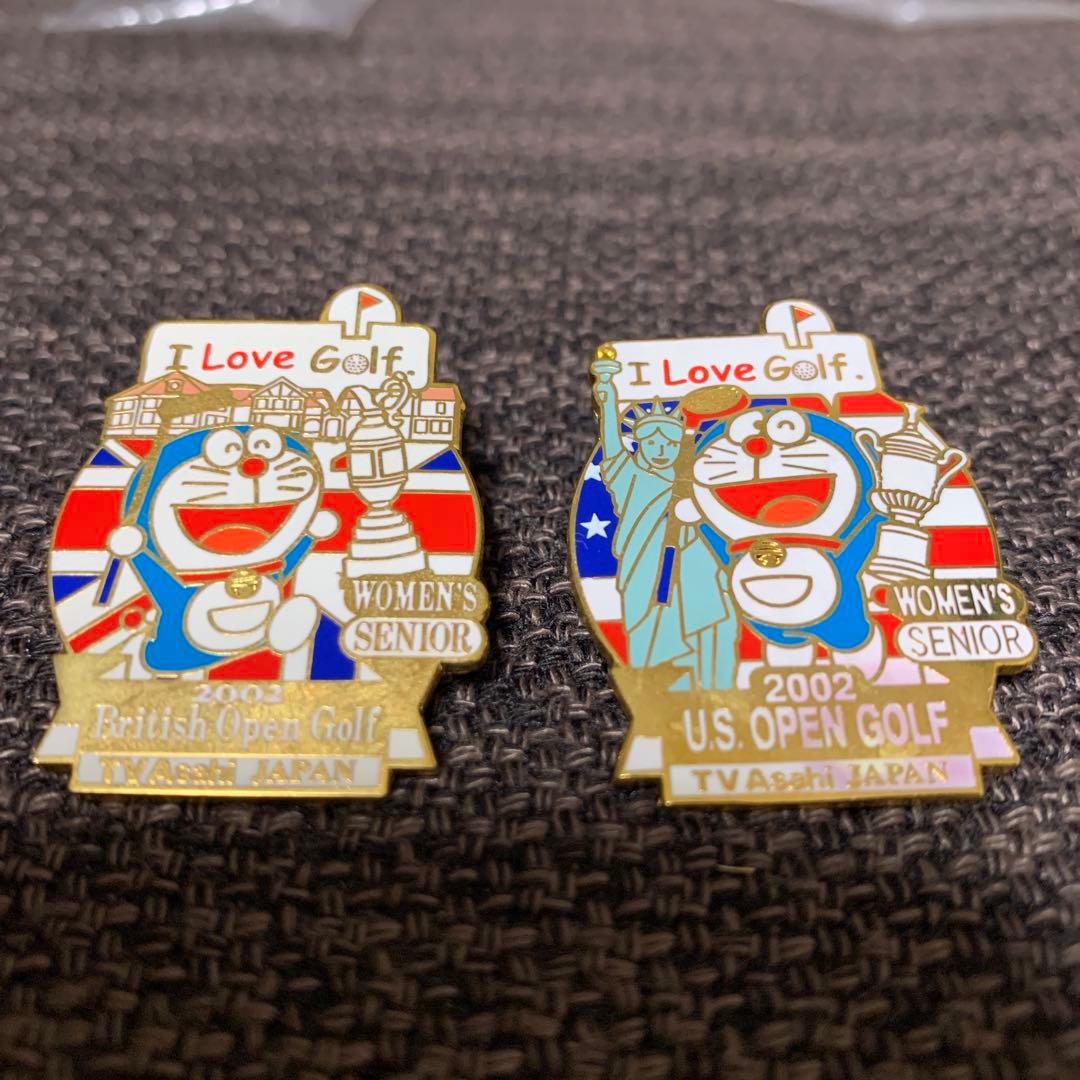 【非売品、レア】テレビ朝日　ドラえもんピンバッジ　女子オープンゴルフ　2002