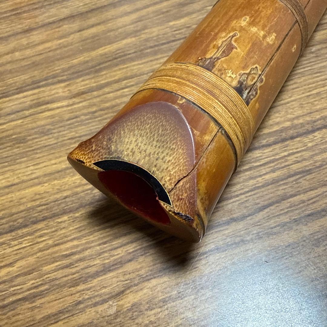 尺八　一尺八寸管唄口金　中継ぎ金三線　 竹峰銘他　最高級品