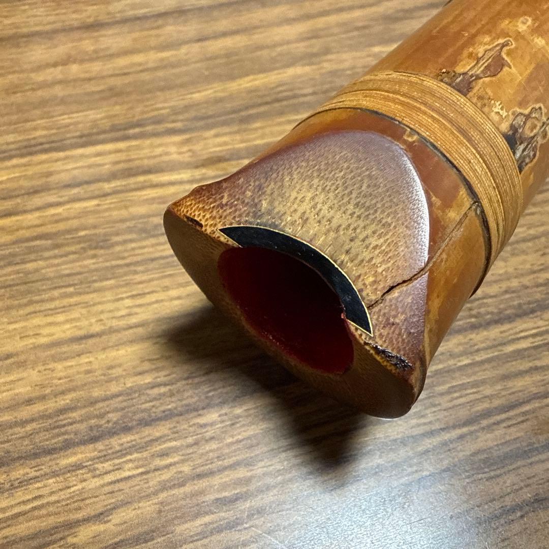 尺八　一尺八寸管唄口金　中継ぎ金三線　 竹峰銘他　最高級品