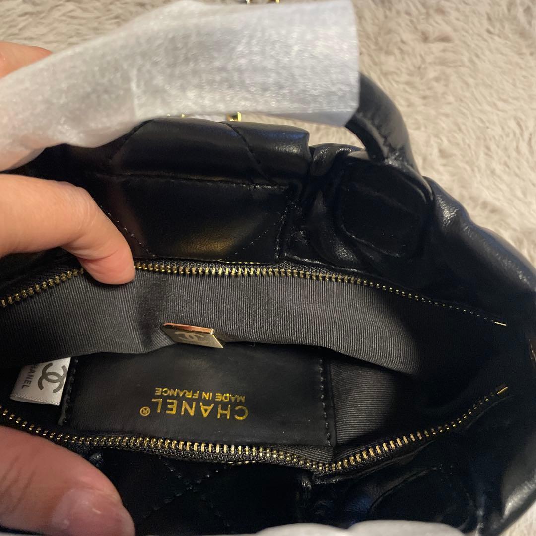 ノベルティ　CHANEL リボン　チェーン　バッグ　ラムスキン　即日発送