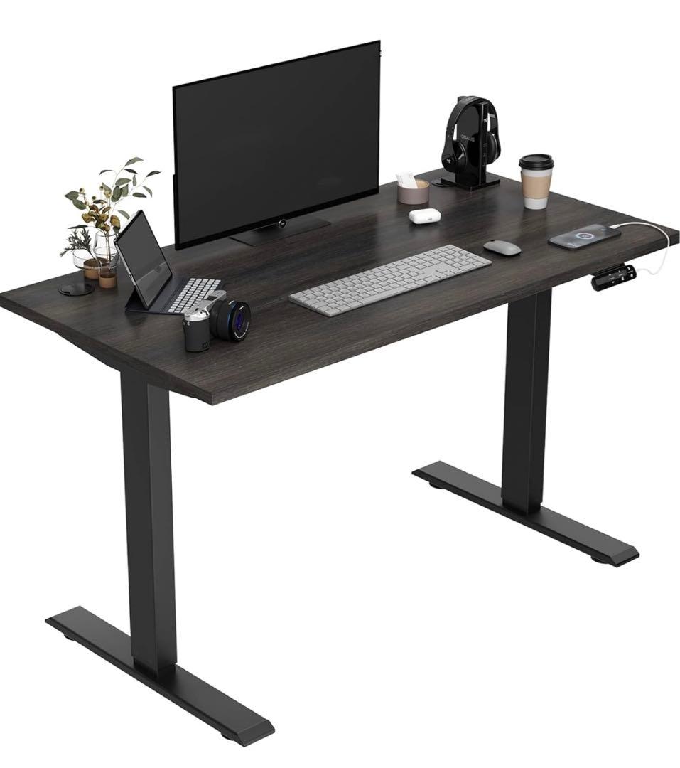 【Sunon】電動昇降デスク（120x60cm）メモリー機能付き ダークオーク