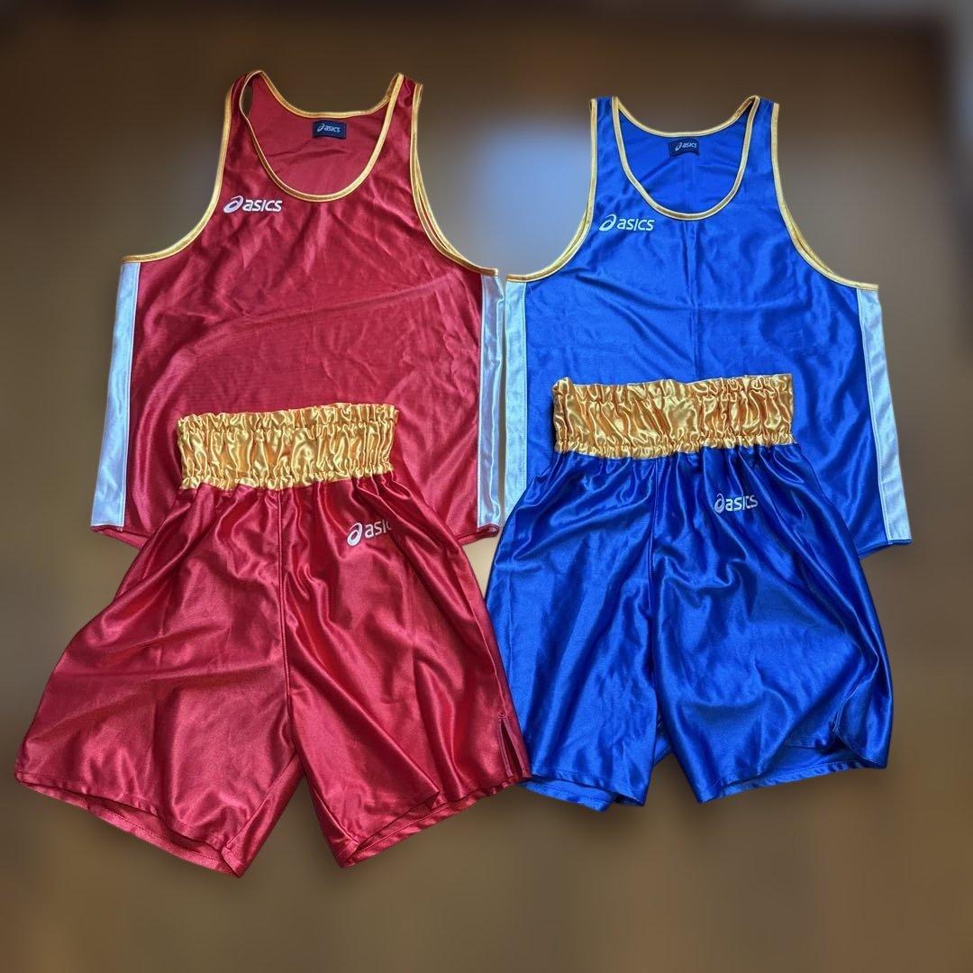 ひ*3様 アマチュアボクシング試合用ユニフォームセット　赤／青コーナーセット