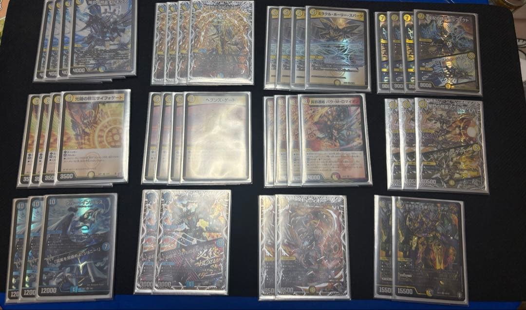 青白天門デッキ　デュエマ　引退品　調整パーツ付き　三重スリーブ