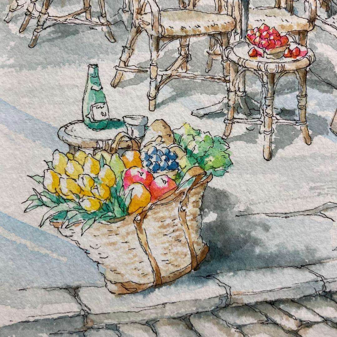 【真作】内田新哉「VALENTINO」水彩原画 直筆サイン 裏書き有り 絵画