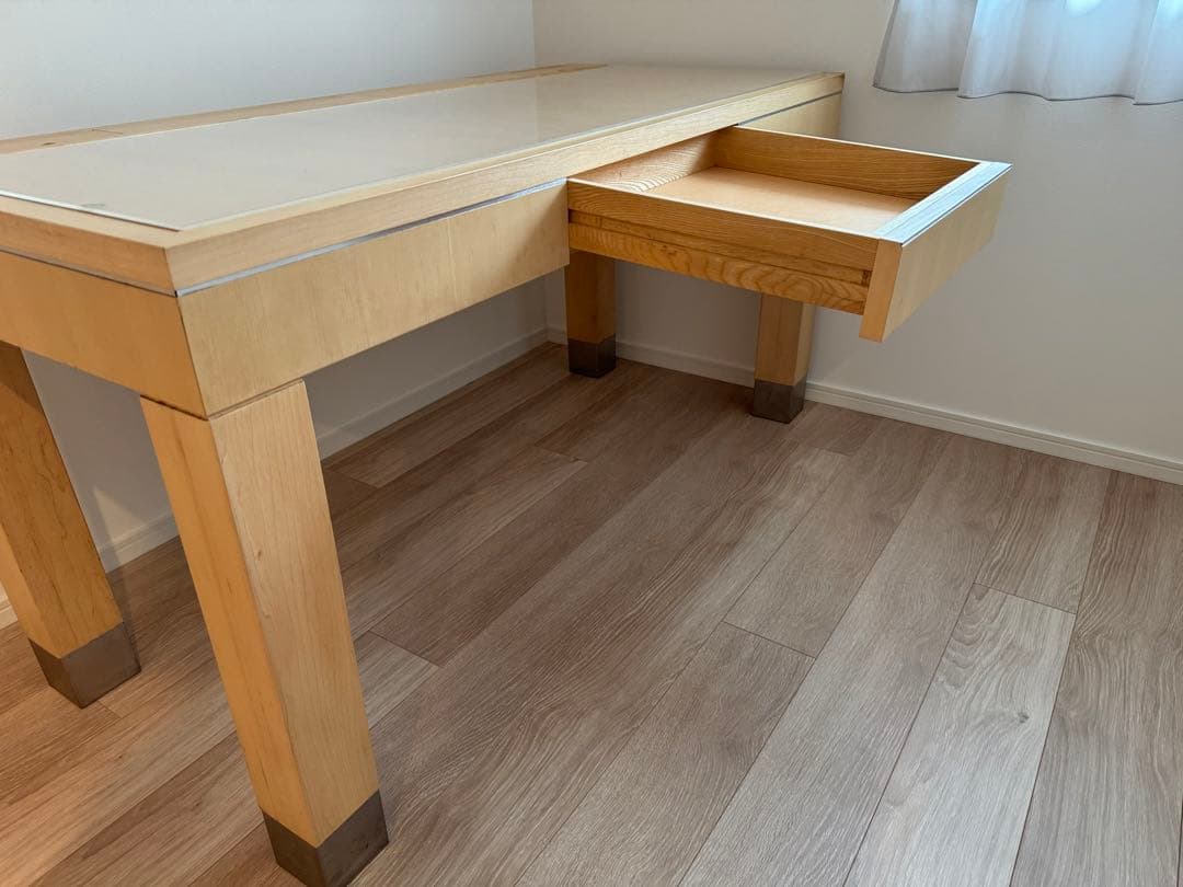 YO　Appleアップル風　デスク　ダイニングテーブル　引き出し付　木製