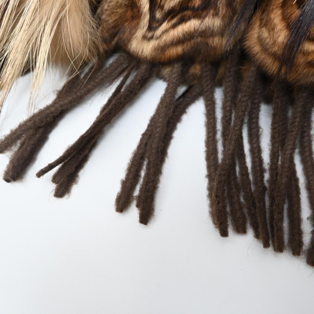 47994★年 FENDI フェンディ カシミヤ　マフラー ファー付*