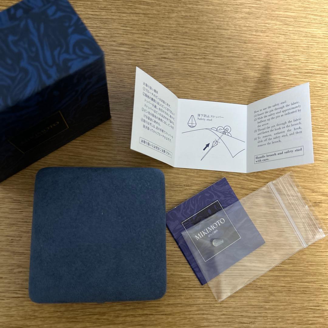 MIKIMOTO ミキモト　真珠　パール　WGK18 葉彫り　月桂樹　ブローチ