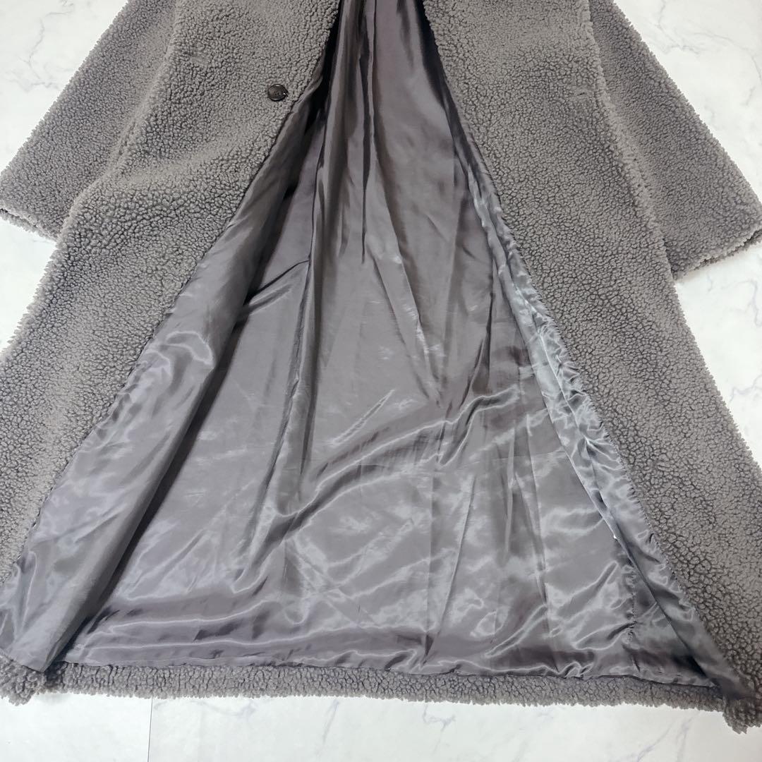 ✨美品 即完売品✨ ZARAダブル テディベアコート ボア グレー ロング L