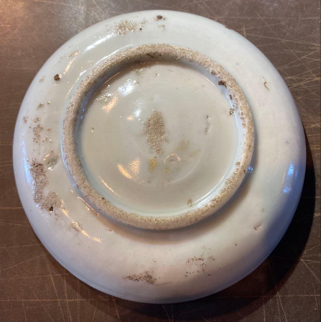 中国汕頭・スワトウ染付絵皿　鑑賞台付 沈船品・ヴィンテージ　レア ・台湾茶器