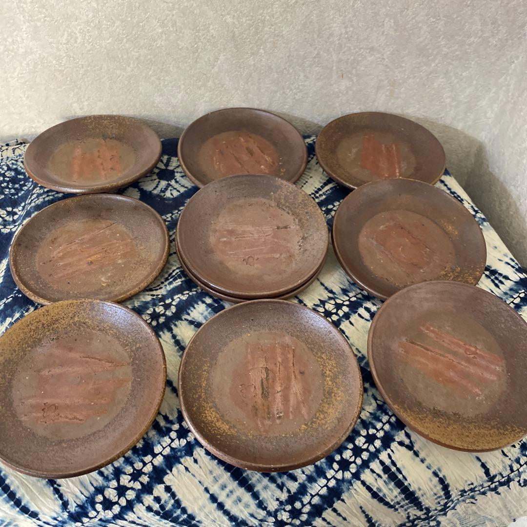 金重陶陽　備前　銘々皿　十客