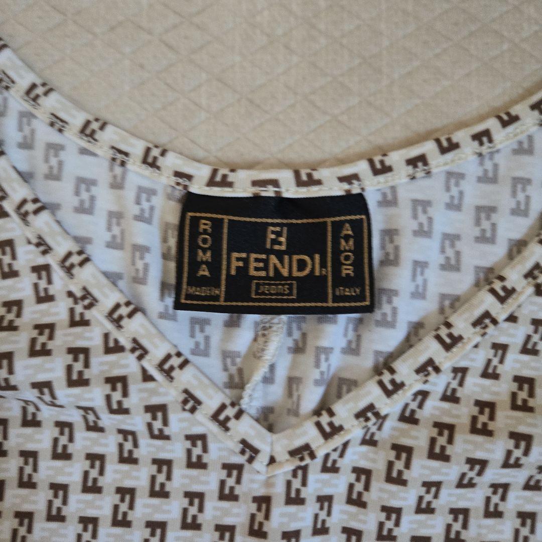 【美品】FENDI フェンディ ズッカ柄 タンクトップ キャミソール イタリア製