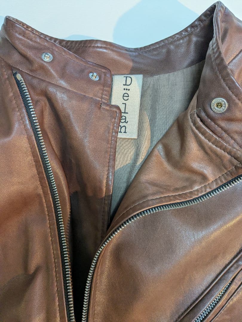 M*a様 ★希少サイズ52XL★Delan ラムレザー セミダブルライダース イ