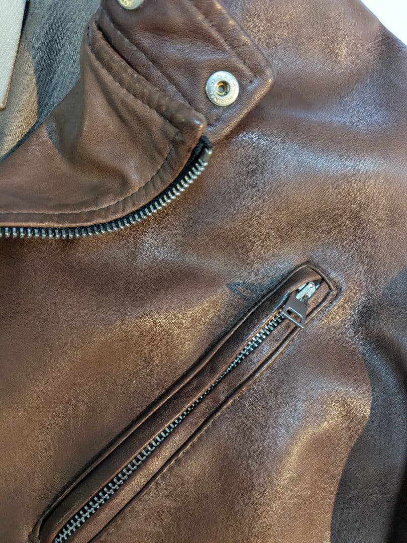 M*a様 ★希少サイズ52XL★Delan ラムレザー セミダブルライダース イ