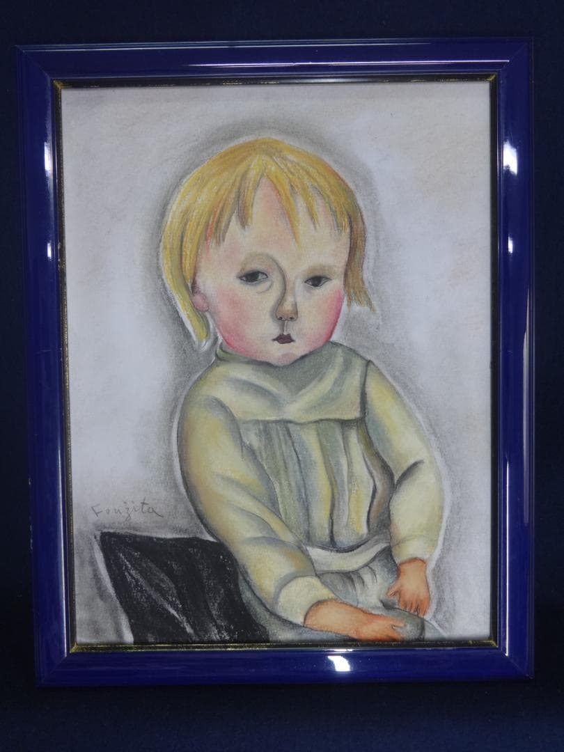 藤田嗣治 少年 1918年頃 ・肉筆水彩画・洋画・レオナールフジタ・紙本著色