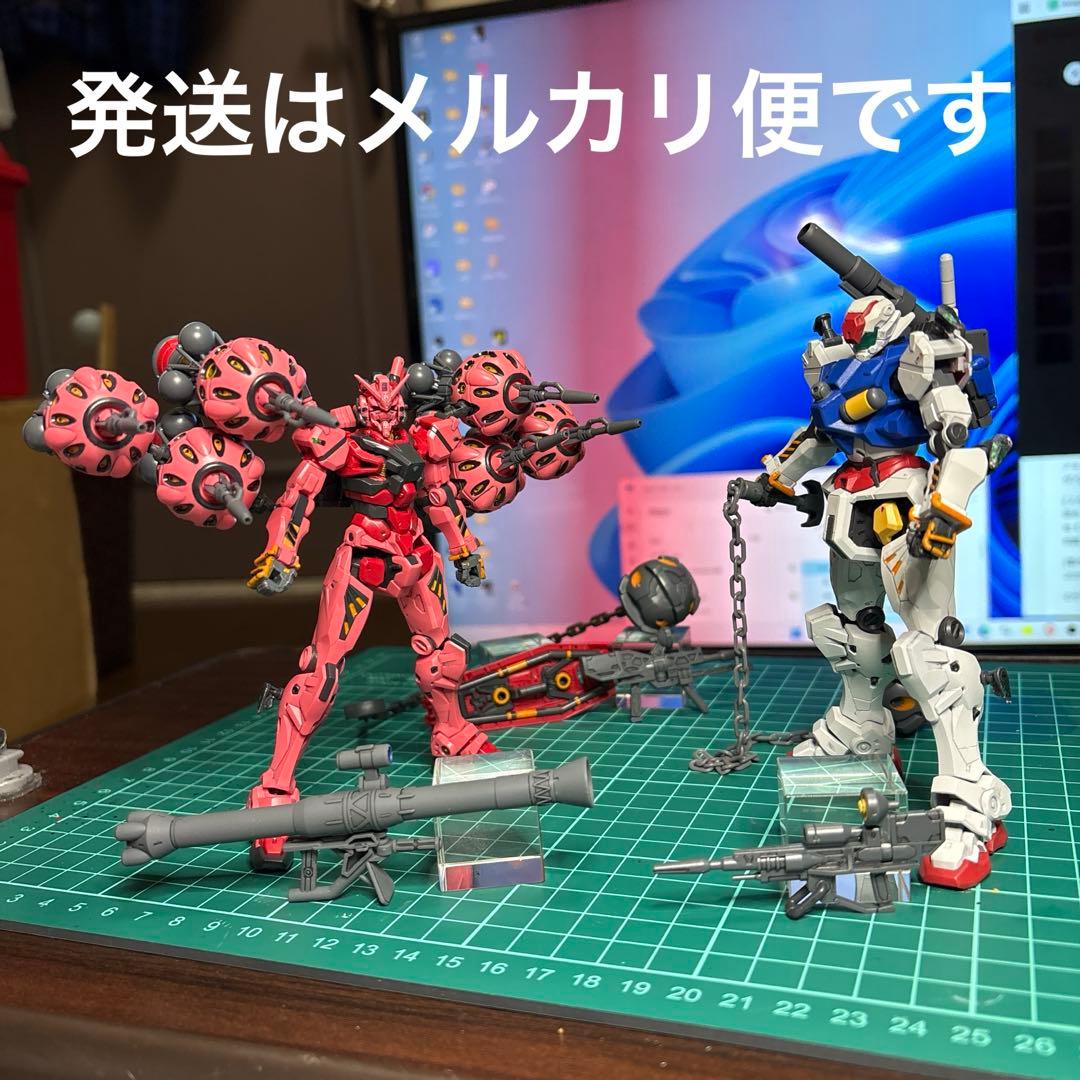 【完成品】HG セイラ専用塗装　軽キャノン改　と　HG赤いガンダム　ザクバズーカ