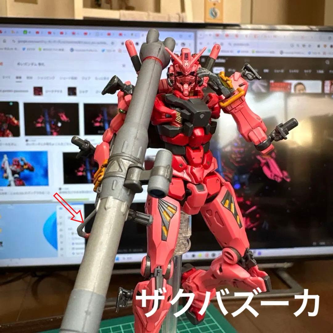 【完成品】HG セイラ専用塗装　軽キャノン改　と　HG赤いガンダム　ザクバズーカ