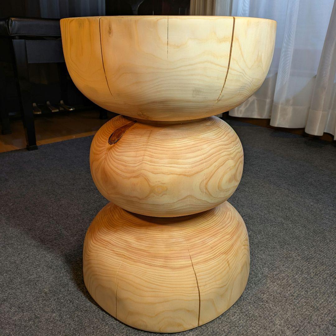 :)　檜　丸太　椅子　スツール　テーブル　高さ約44.5㎝