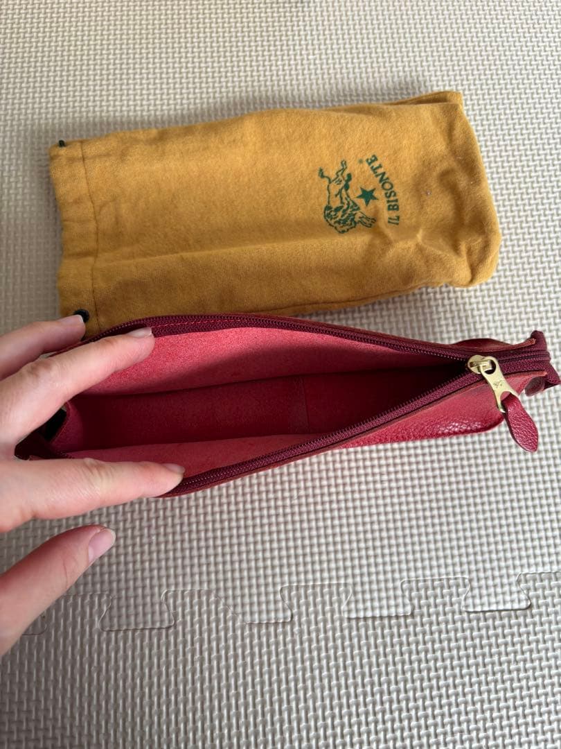 IL BISONTE 赤 レザー 筆箱