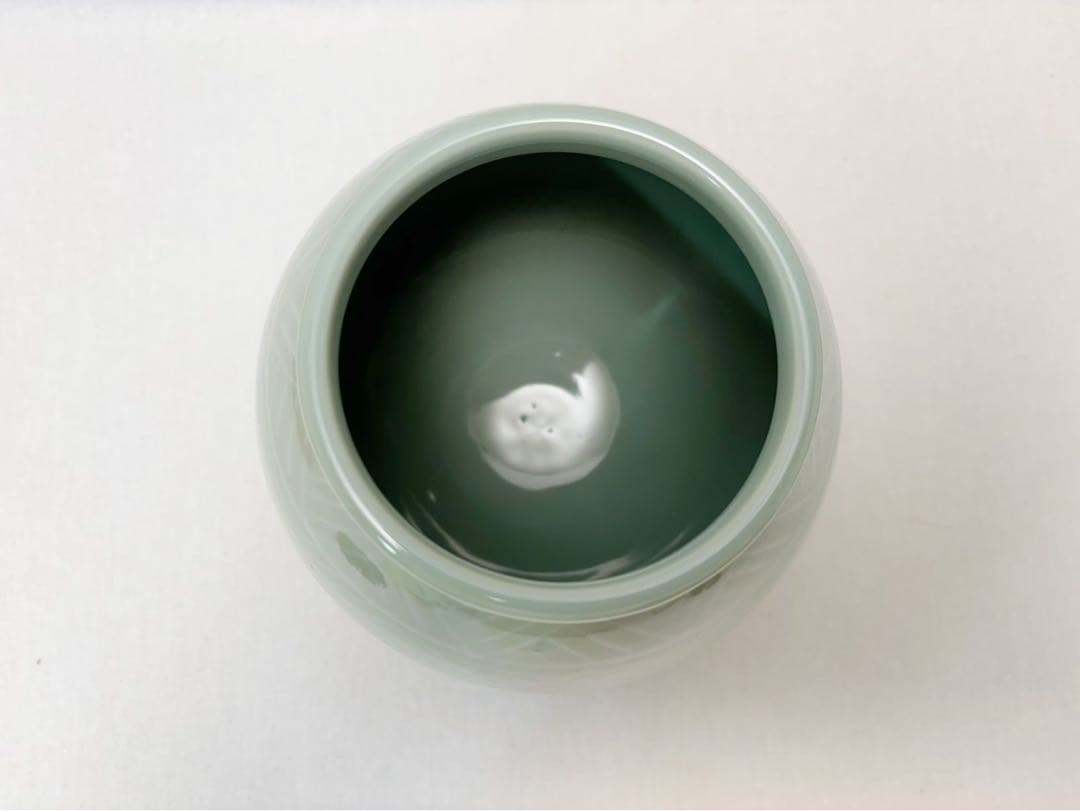 未使用 茶道具 手塚 祥堂造 三島青瓷？芊紋 水指 塗蓋 水差 茶器 共箱