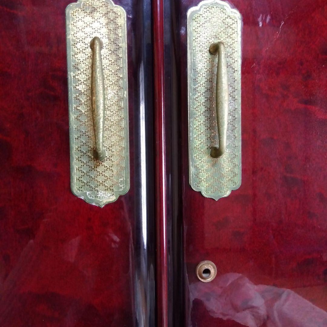 洋風和ダンス 高級婚礼家具 整理箪笥　昭和レトロ エンジ色 花柄