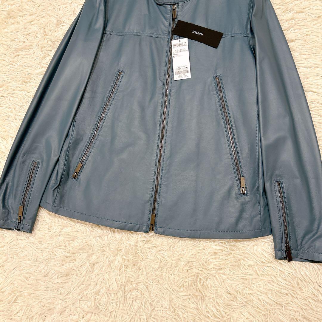 2023年　新品　Lサイズ　ジョゼフ　シングルライダース　レザージャケット　青