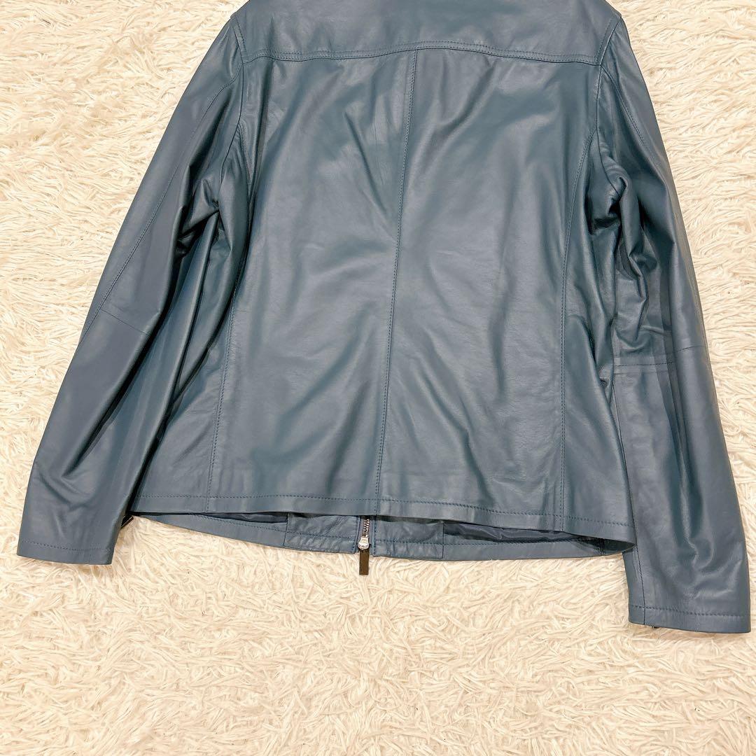 2023年　新品　Lサイズ　ジョゼフ　シングルライダース　レザージャケット　青