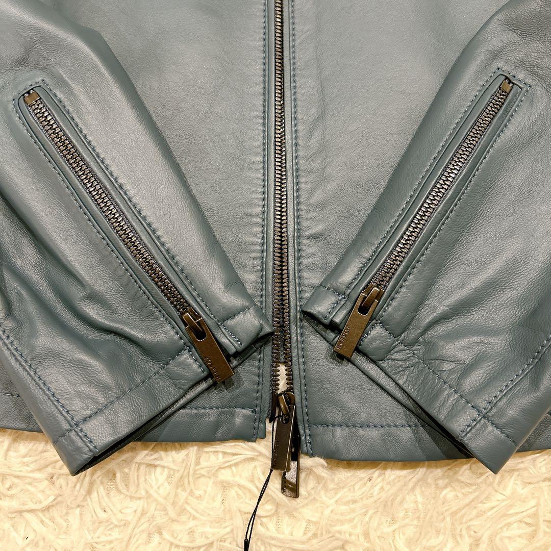 2023年　新品　Lサイズ　ジョゼフ　シングルライダース　レザージャケット　青