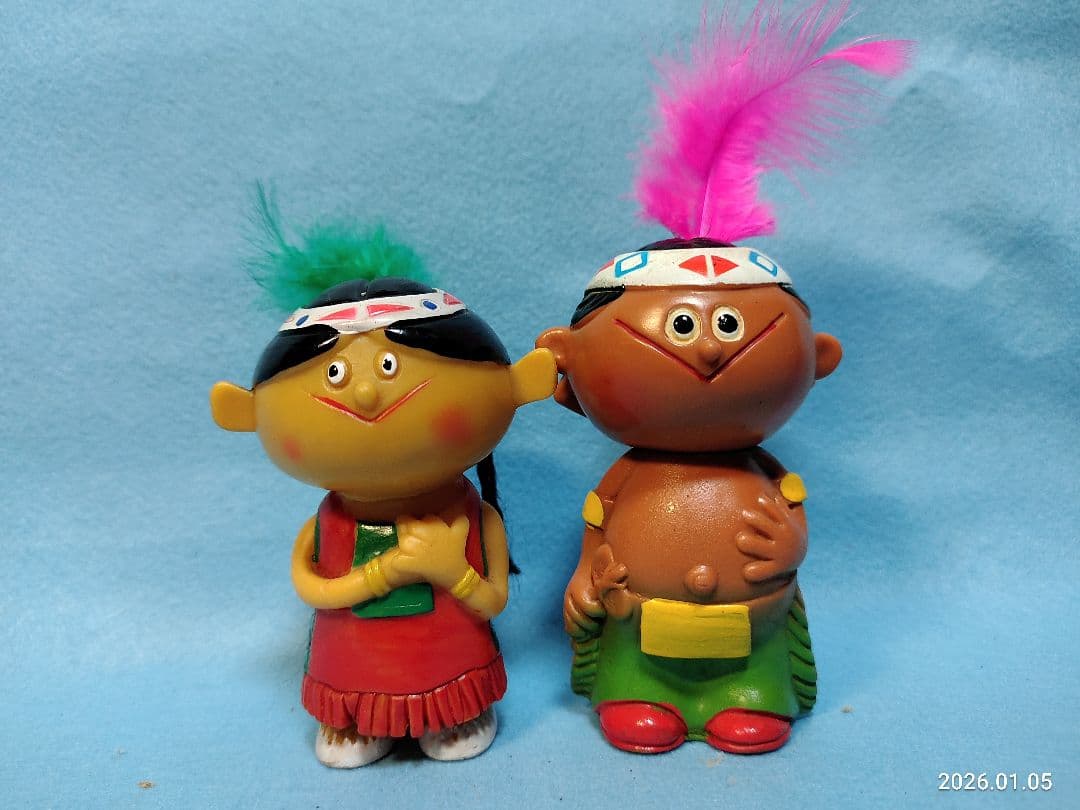 昭和レトロ 当時物 シスコ シスコーン坊やチョコちゃん ソフビ