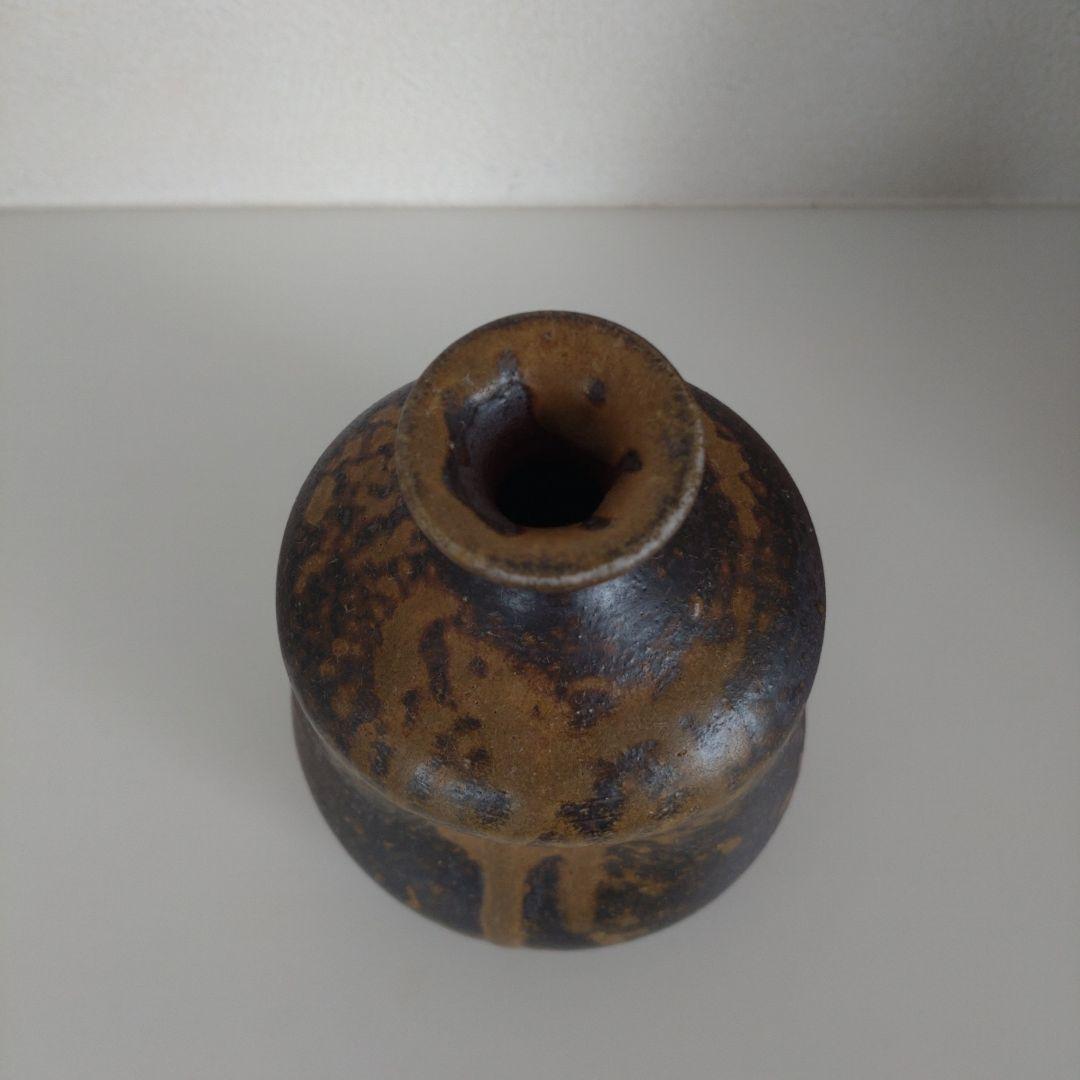 54・備前焼　徳利　とっくり　一輪挿し　石野充信　新品未使用　共箱　共布　陶歴