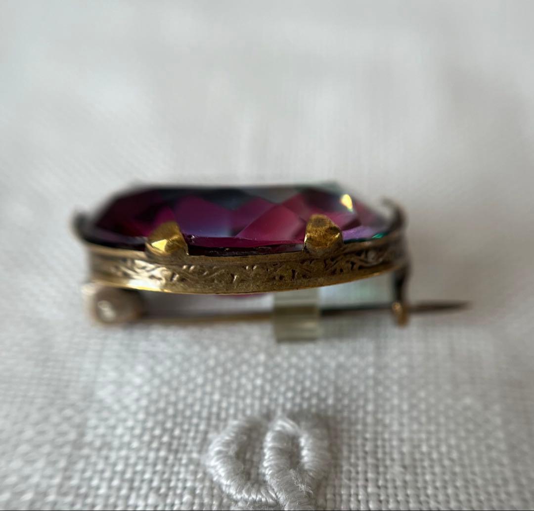 アイリスガラス★ブローチ★ビンテージ★大粒