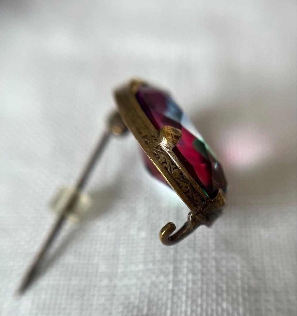 アイリスガラス★ブローチ★ビンテージ★大粒