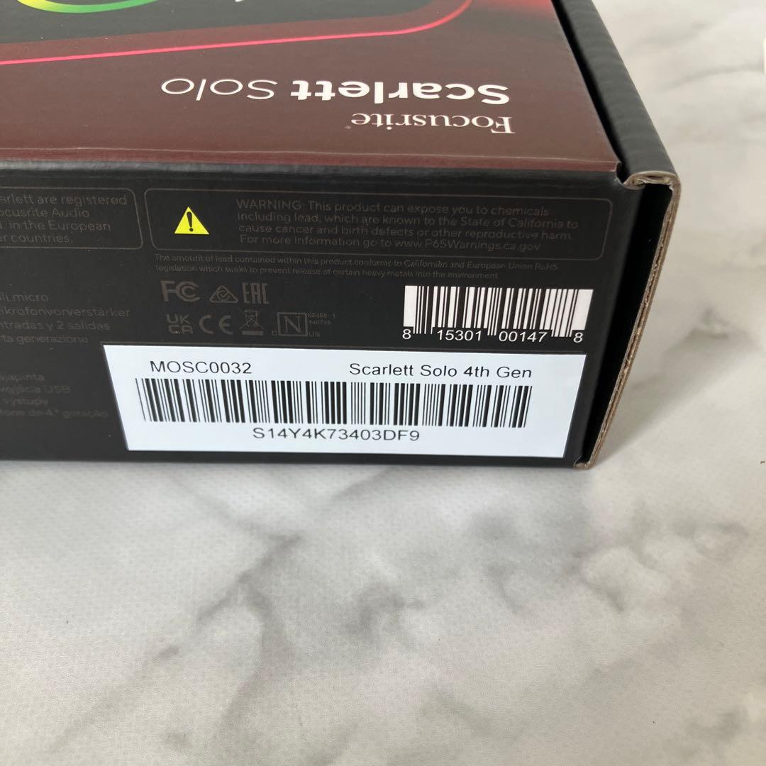 DTM・DAW FOCUSRITE Scarlett Solo 4th gen