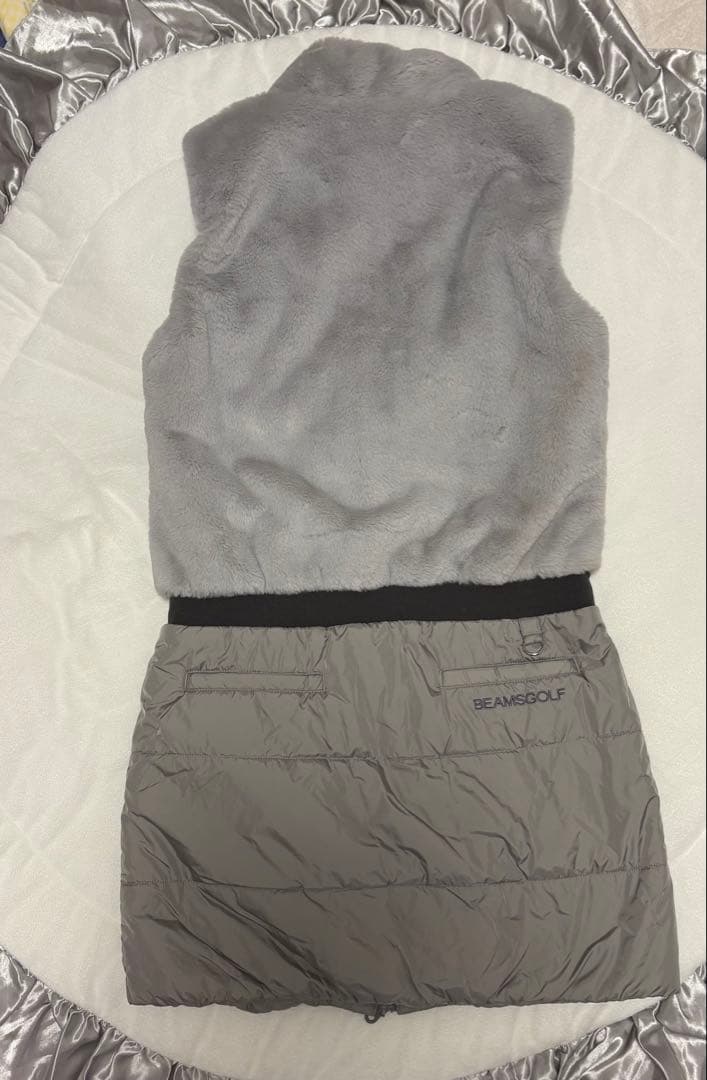 ビームスゴルフ　中綿ワンピース　ファーベスト　スカート レディース