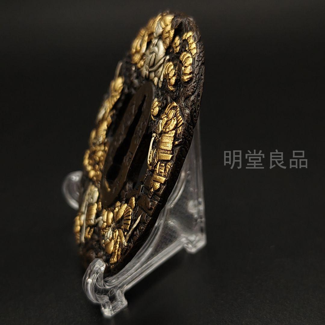 K*n様 日本刀装具　刀鍔　合戦の図　銅地　細工　金銀メッキ　刀剣美術　武道具